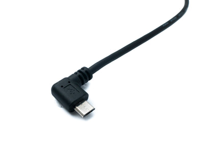 SYSTEM-S USB 2.0 cable 20 cm Micro B plug to Type A plug Left Right Angled