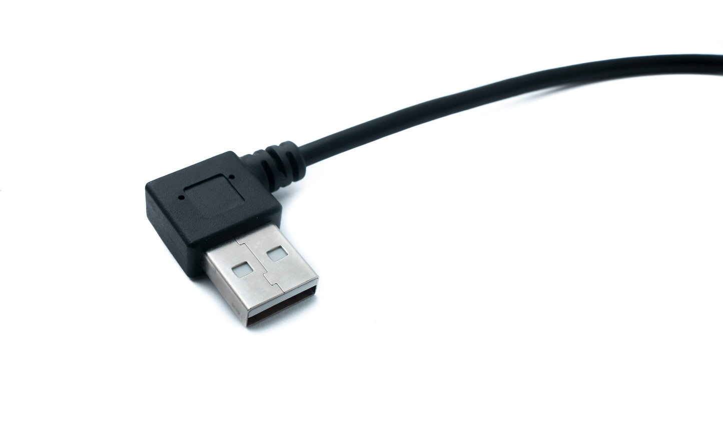 SYSTEM-S USB 2.0 cable 20 cm Micro B plug to Type A plug Left Right Angled