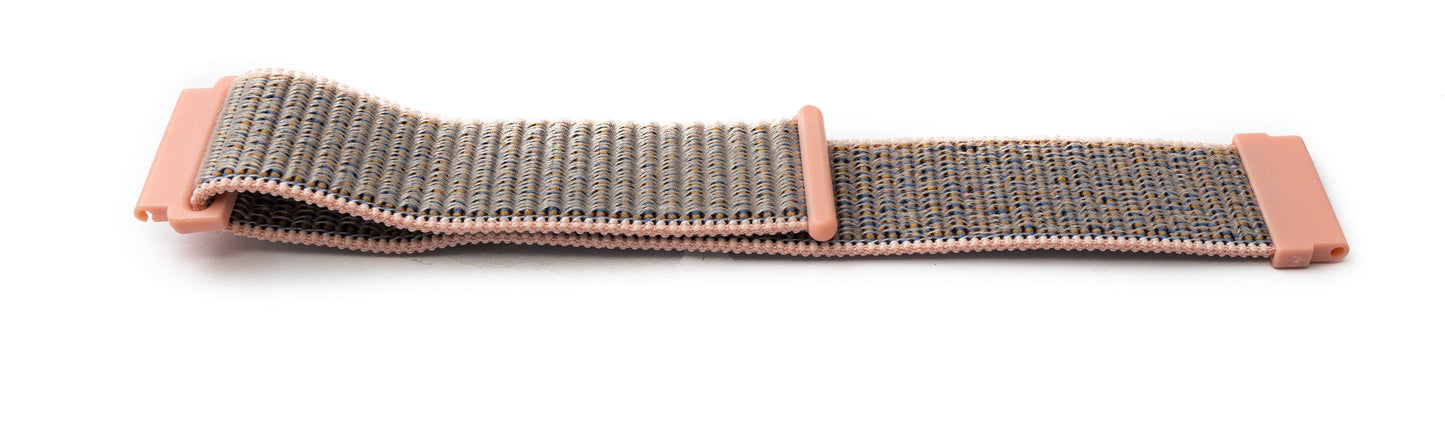 SYSTEM-S Armband 22 mm aus Nylon für Fitbit Versa 2 1 LiteSmartwatch in Pink