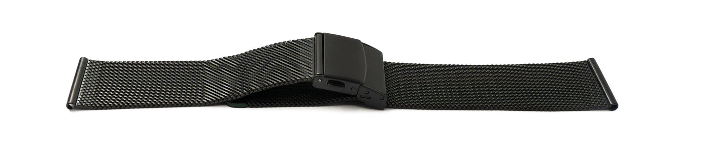 SYSTEM-S Armband Milanaise aus Metall für Fitbit Versa 2 1 Lite Smartwatch in Schwarz