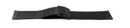 SYSTEM-S Armband Milanaise aus Metall für Fitbit Versa 2 1 Lite Smartwatch in Schwarz