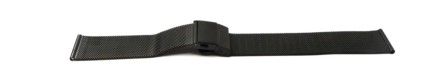 SYSTEM-S Armband Milanaise aus Metall für Fitbit Versa 2 1 Lite Smartwatch in Schwarz