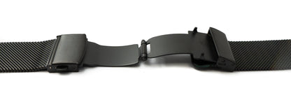SYSTEM-S Armband Milanaise aus Metall für Fitbit Versa 2 1 Lite Smartwatch in Schwarz