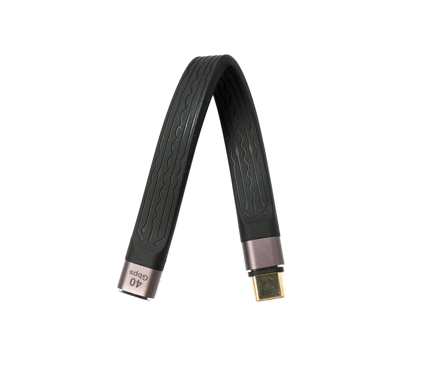 SYSTEM-S USB4 USB Kabel 13 cm Typ C Stecker zu Buchse 40 Gbit/s USB 4.0 flach in Schwarz