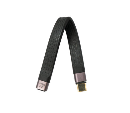 SYSTEM-S USB4 USB Kabel 13 cm Typ C Stecker zu Buchse 40 Gbit/s USB 4.0 flach in Schwarz