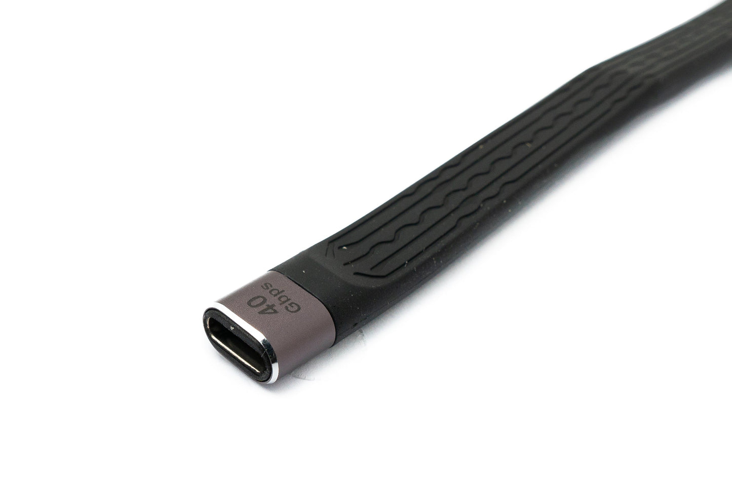 SYSTEM-S USB4 USB Kabel 13 cm Typ C Stecker zu Buchse 40 Gbit/s USB 4.0 flach in Schwarz