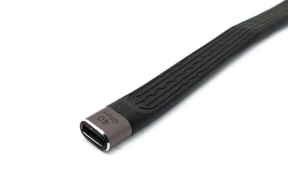SYSTEM-S USB4 USB Kabel 13 cm Typ C Stecker zu Buchse 40 Gbit/s USB 4.0 flach in Schwarz