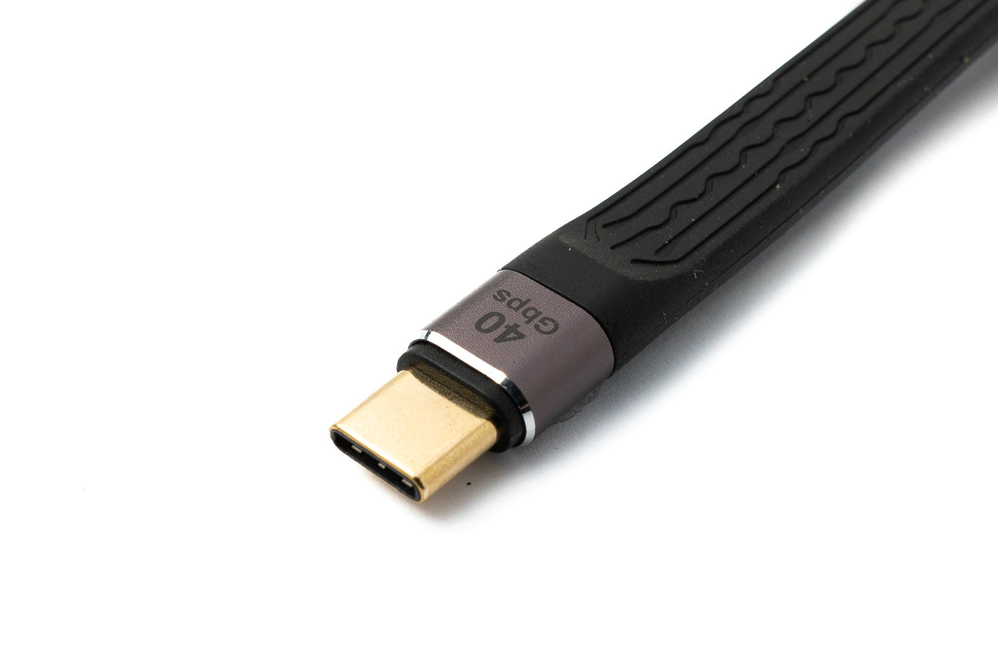 SYSTEM-S USB4 USB Kabel 13 cm Typ C Stecker zu Buchse 40 Gbit/s USB 4.0 flach in Schwarz