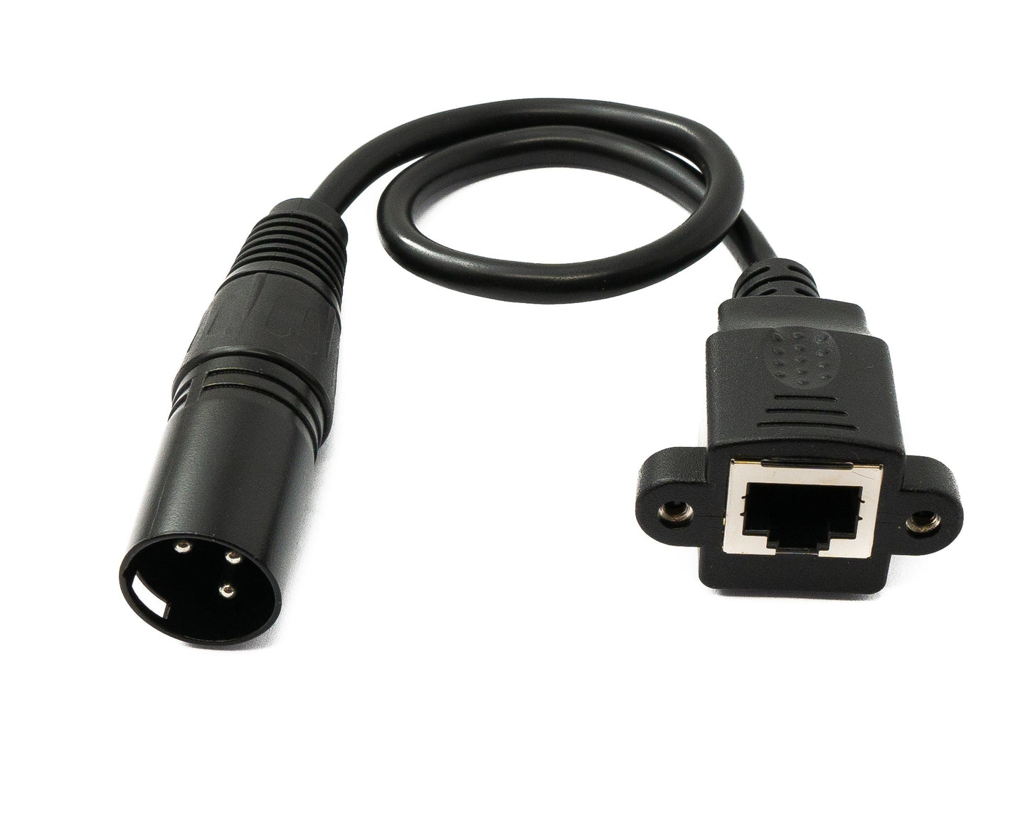 SYSTEM-S LAN cable 30 cm RJ45 socket to XLR 3 pin plug screw in black 