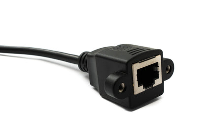 SYSTEM-S LAN cable 30 cm RJ45 socket to XLR 3 pin plug screw in black 