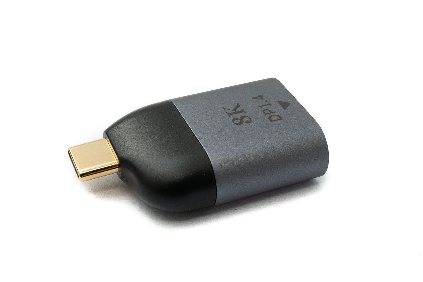 SYSTEM-S DisplayPort Adapter DP Buchse zu USB 3.1 Typ C Stecker 8K Kabel in Grau