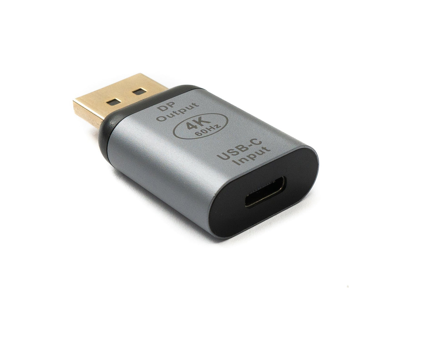 SYSTEM-S USB Adapter 3.1 Typ C Buchse zu DisplayPort Stecker unidirektional DP 4K Kabel in Grau