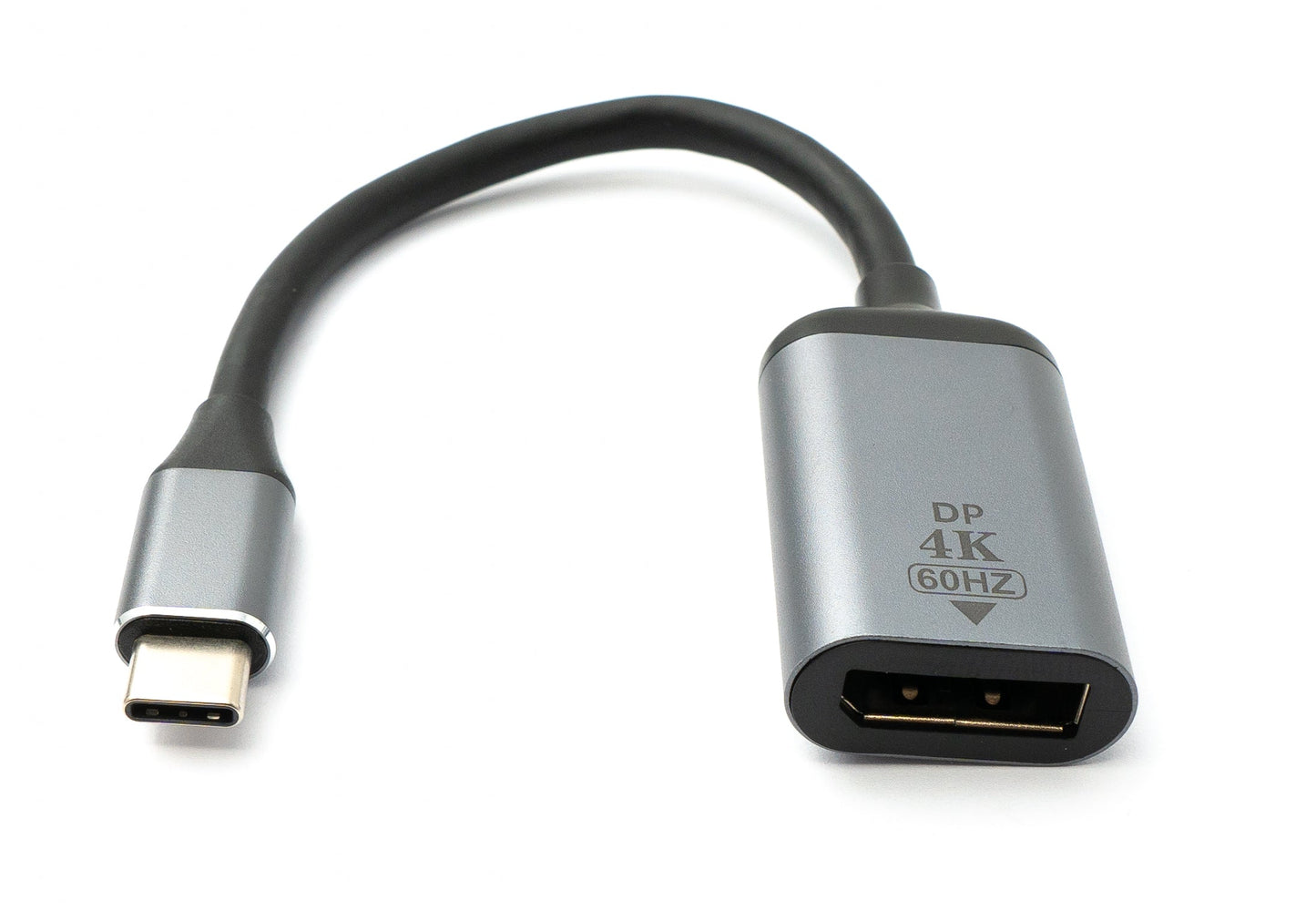 SYSTEM-S DisplayPort cable 19 cm DP female to USB 3.1 Type C male 4K adapter in gray