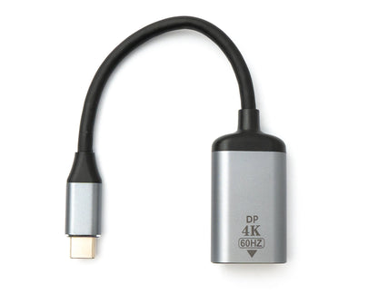 SYSTEM-S DisplayPort cable 19 cm DP female to USB 3.1 Type C male 4K adapter in gray