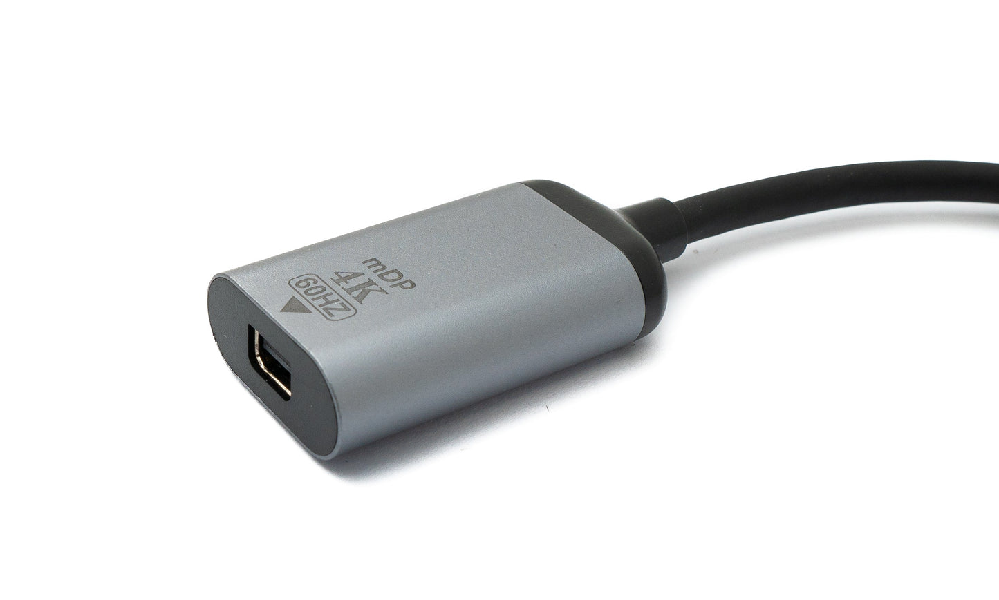 SYSTEM-S DisplayPort Kabel 19 cm Mini DP Buchse zu USB 3.1 Typ C Stecker 4K Adapter Grau