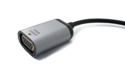 SYSTEM-S VGA Kabel 19 cm Buchse zu USB 3.1 Typ C Stecker in Grau
