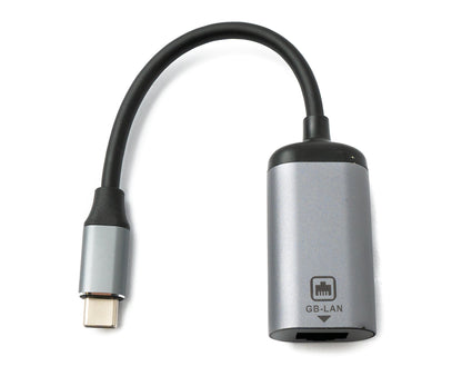 SYSTEM-S LAN Kabel 19 cm RJ45 Buchse zu USB 3.1 Typ C Stecker Adapter in Grau