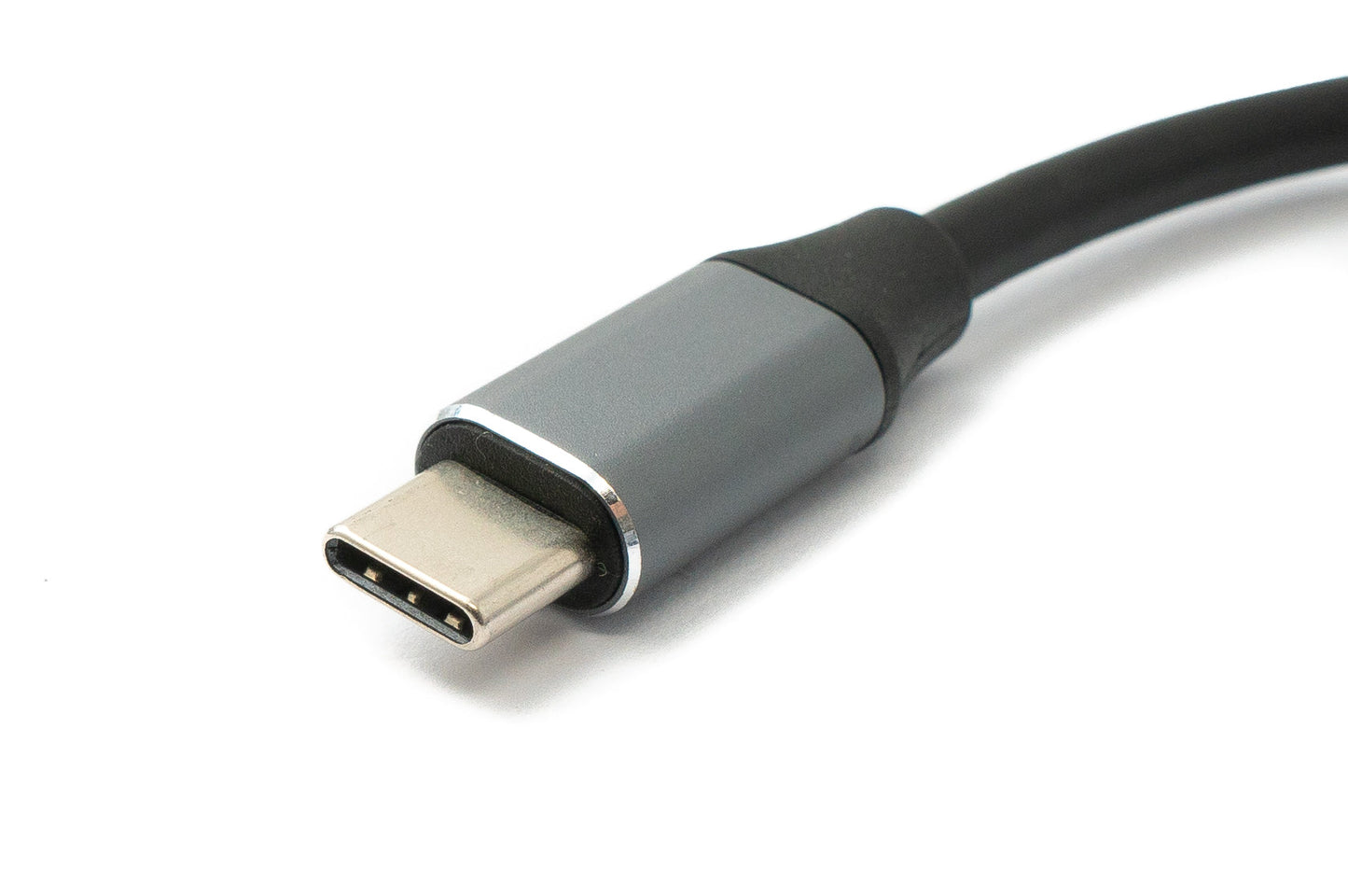 SYSTEM-S LAN Kabel 19 cm RJ45 Buchse zu USB 3.1 Typ C Stecker Adapter in Grau