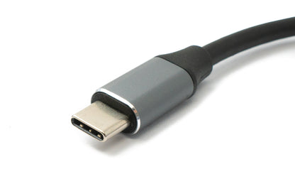 SYSTEM-S LAN Kabel 19 cm RJ45 Buchse zu USB 3.1 Typ C Stecker Adapter in Grau