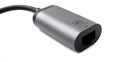 SYSTEM-S LAN Kabel 19 cm RJ45 Buchse zu USB 3.1 Typ C Stecker Adapter in Grau