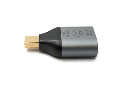 SYSTEM-S USB Adapter 3.1 Type C Female to Mini DisplayPort Male Unidirectional DP 4K Cable in Gray