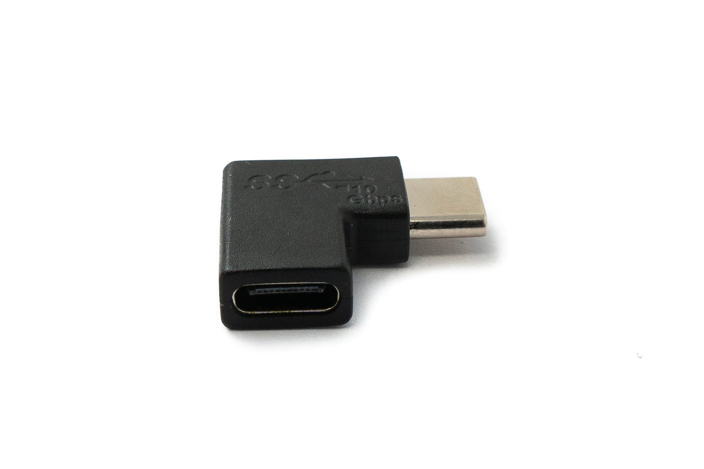 SYSTEM-S USB 3.1 Adapter Typ C Stecker zu Buchse Winkel Kabel in Schwarz
