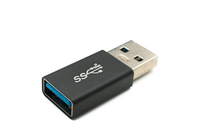 SYSTEM-S USB 3.0 Adapter Typ A Stecker zu Buchse in Schwarz