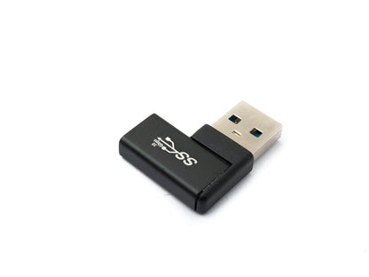 SYSTEM-S USB 3.1 Adapter Typ C Buchse zu 3.0 Typ A Stecker Winkel Kabel in Schwarz