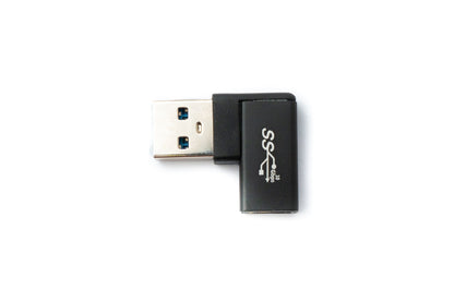 SYSTEM-S USB 3.1 Adapter Typ C Buchse zu 3.0 Typ A Stecker Winkel Kabel in Schwarz