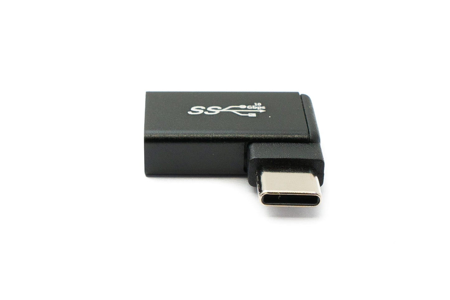 SYSTEM-S USB 3.1 Adapter Typ C Stecker zu 3.0 Typ A Buchse Winkel Kabel in Schwarz
