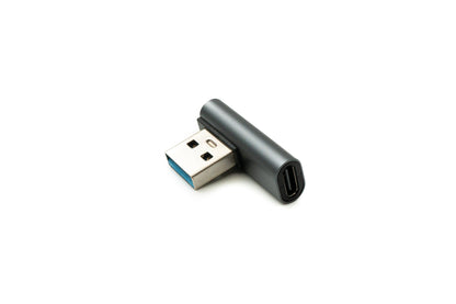 SYSTEM-S USB 3.1 adapter type C female to 3.0 type A male angled cable in gray
