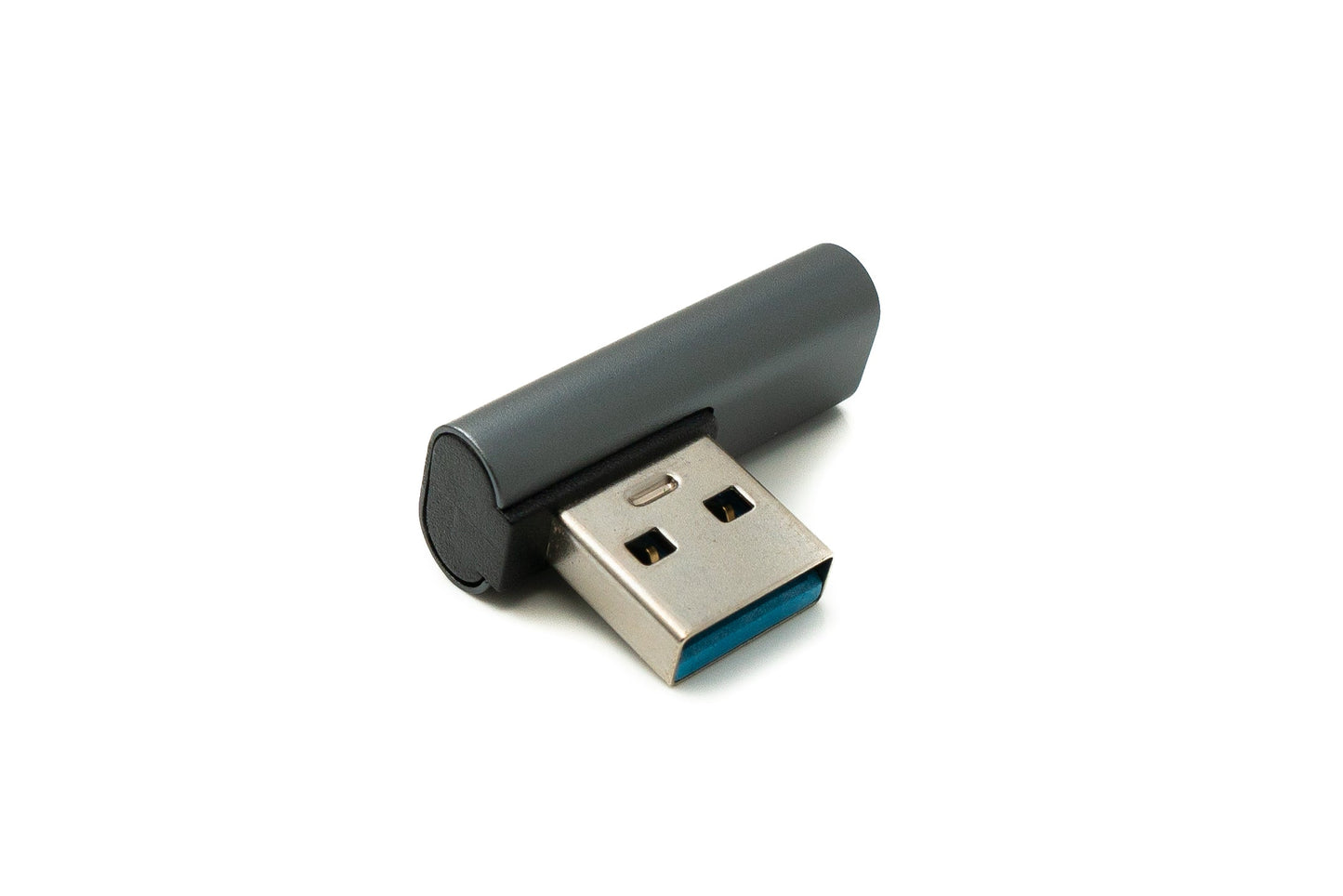 SYSTEM-S USB 3.1 adapter type C female to 3.0 type A male angled cable in gray