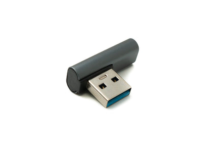 SYSTEM-S USB 3.1 adapter type C female to 3.0 type A male angled cable in gray
