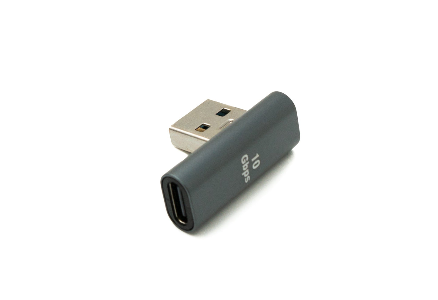 SYSTEM-S USB 3.1 adapter type C female to 3.0 type A male angled cable in gray