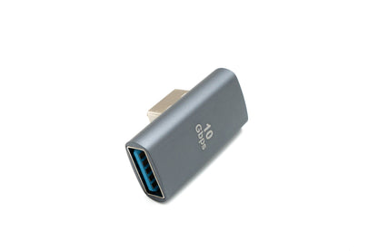 SYSTEM-S USB 3.0 Adapter Type A Male to Female Angled Cable in Gray