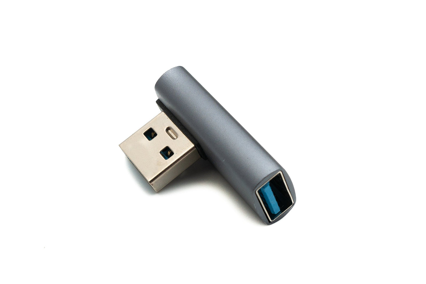 SYSTEM-S USB 3.0 Adapter Type A Male to Female Angled Cable in Gray