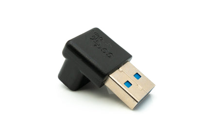 SYSTEM-S USB 3.0 Adapter Typ A Stecker zu Buchse Winkel Kabel in Schwarz