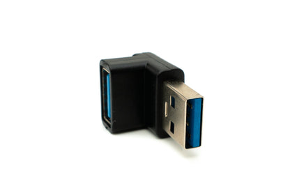 SYSTEM-S USB 3.0 Adapter Typ A Stecker zu Buchse Winkel Kabel in Schwarz