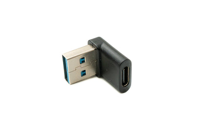 SYSTEM-S USB 3.1 Adapter Typ C Buchse zu 3.0 Typ A Stecker Winkel Kabel in Schwarz