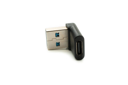 SYSTEM-S USB 3.1 Adapter Typ C Buchse zu 3.0 Typ A Stecker Winkel Kabel in Schwarz