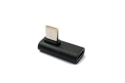 SYSTEM-S USB 3.1 Adapter Typ C Stecker zu Buchse Winkel Kabel in Schwarz