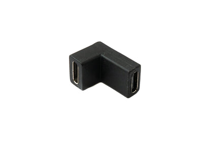 SYSTEM-S USB 3.1 Adapter Typ C Buchse zu Buchse Winkel Kabel in Schwarz