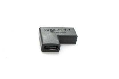 SYSTEM-S USB 3.1 Adapter Typ C Buchse zu Buchse Winkel Kabel in Schwarz