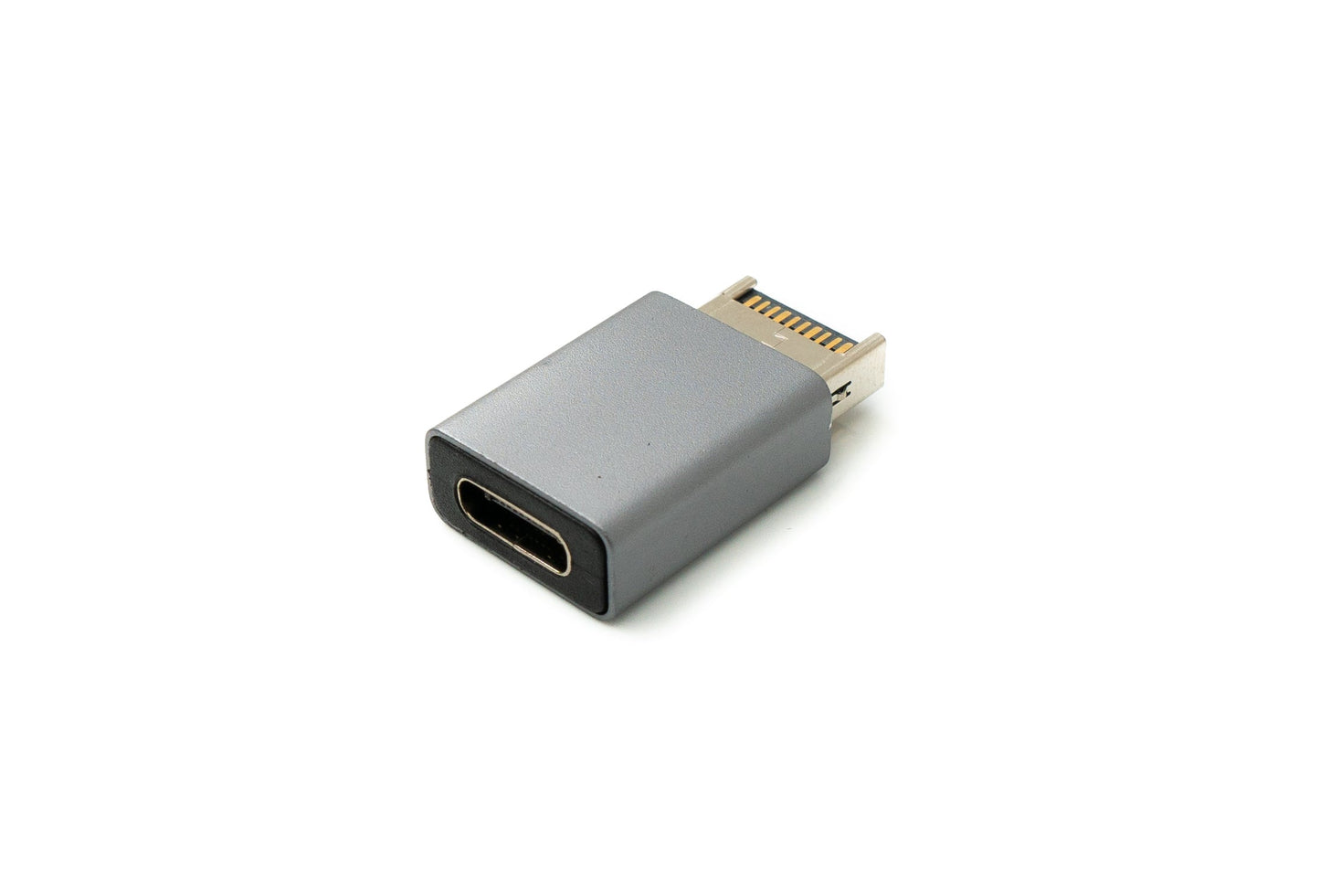 SYSTEM-S USB 3.1 Adapter Typ E Stecker zu Typ C Buchse Adapter in Grau