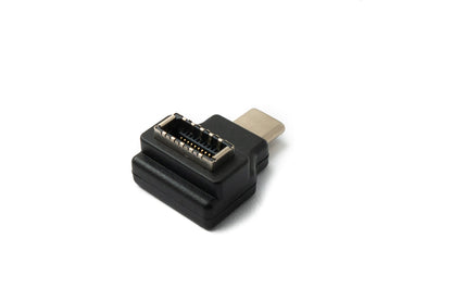 SYSTEM-S USB 3.1 Adapter Typ E Buchse zu Typ C Stecker Adapter Winkel in Schwarz