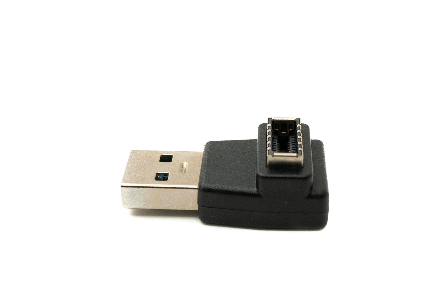 SYSTEM-S USB 3.1 Adapter Typ E Buchse zu 3.0 Typ A Stecker Adapter Winkel in Schwarz