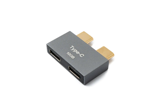 SYSTEM-S USB 3.1 Gen 2 double adapter 2x Type C male to 2x female cable OTG