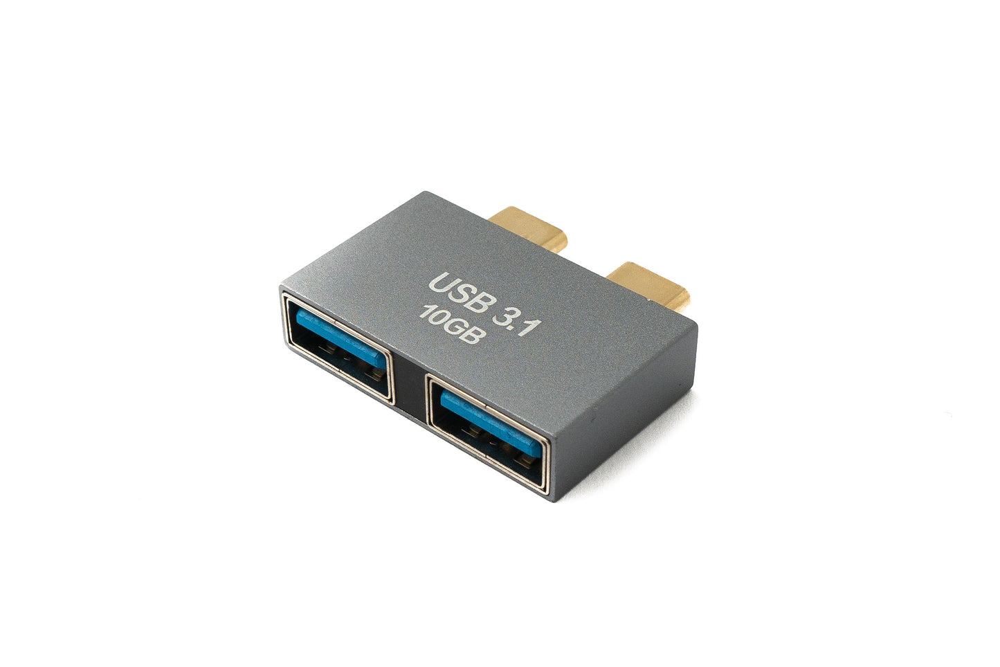 SYSTEM-S USB 3.1 Gen 2 Doppel Adapter 2x Typ C Stecker zu 2x 3.0 Typ A Buchse Kabel OTG