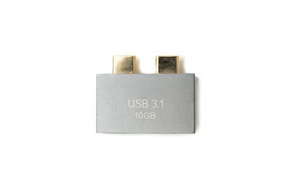 SYSTEM-S USB 3.1 Gen 2 Doppel Adapter 2x Typ C Stecker zu Buchse & 3.0 Typ A Buchse OTG