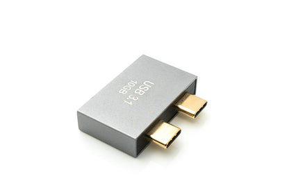 SYSTEM-S USB 3.1 Gen 2 Doppel Adapter 2x Typ C Stecker zu Buchse & 3.0 Typ A Buchse OTG